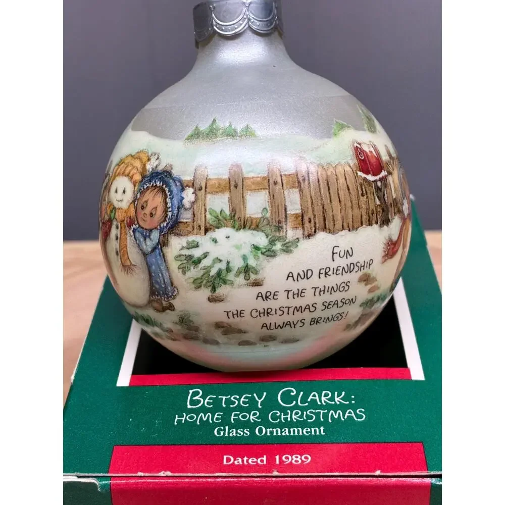 Hallmark Betsey Clark 1989 Glass Ornament | Home for Christmas | Vintage